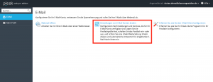 eMail Einstellungen in Plesk
