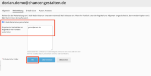 Weiterleitung einrichten